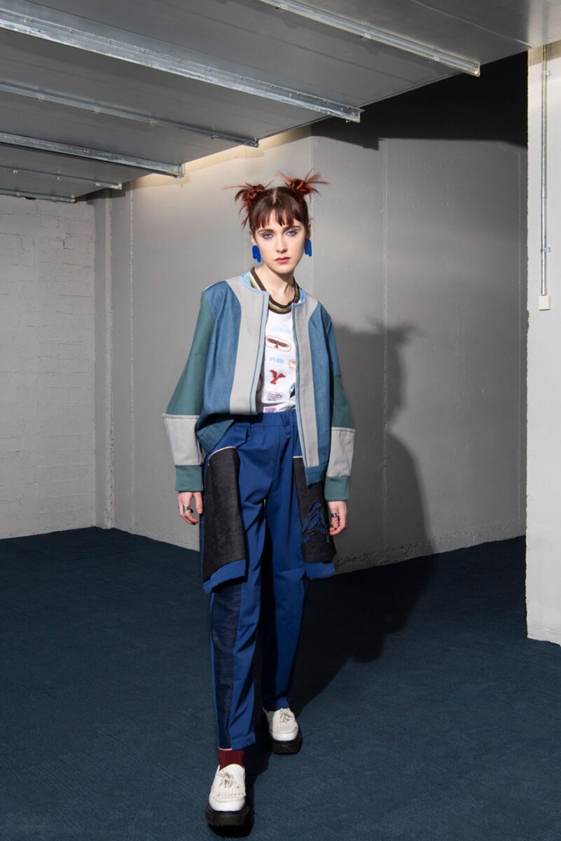 Designer Orla Langan showcases a futuristic and sporty collection that merges art, design, and street style.